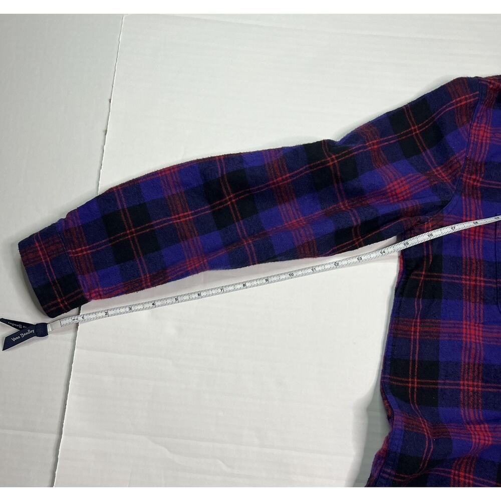 L.L.Bean Scotch Plaid Flannel Shirt Purple Red Size XSP Petite Outdoors Hiking - Picture 6 of 12